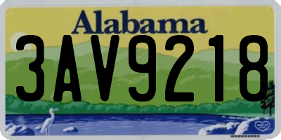 AL license plate 3AV9218
