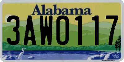 AL license plate 3AW0117