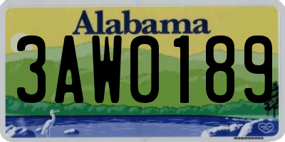 AL license plate 3AW0189