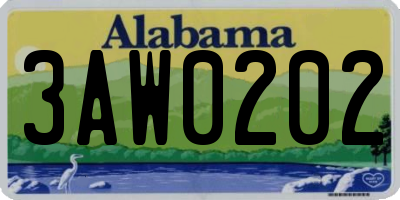 AL license plate 3AW0202