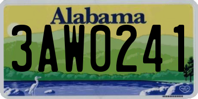 AL license plate 3AW0241