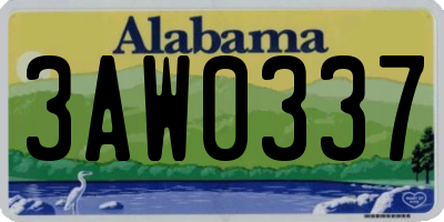 AL license plate 3AW0337