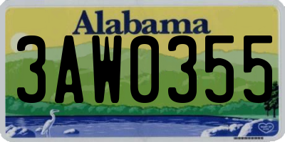 AL license plate 3AW0355