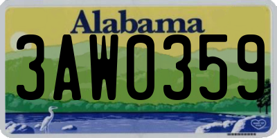 AL license plate 3AW0359