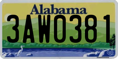 AL license plate 3AW0381