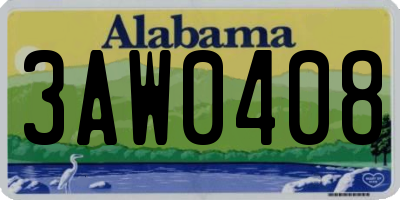 AL license plate 3AW0408
