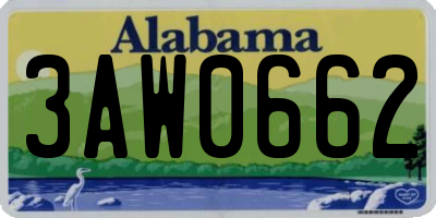 AL license plate 3AW0662