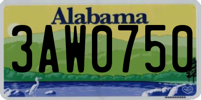 AL license plate 3AW0750