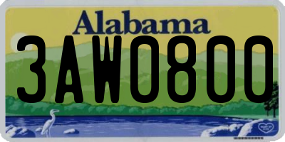 AL license plate 3AW0800