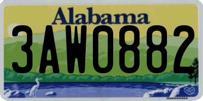 AL license plate 3AW0882