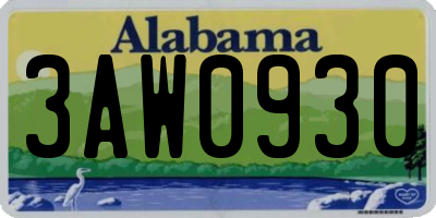 AL license plate 3AW0930