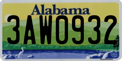 AL license plate 3AW0932