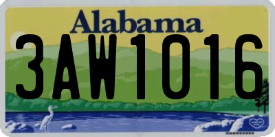 AL license plate 3AW1016