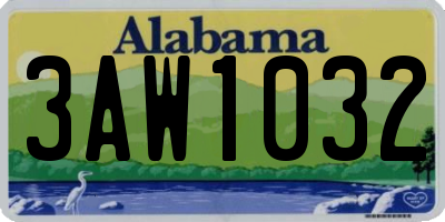 AL license plate 3AW1032