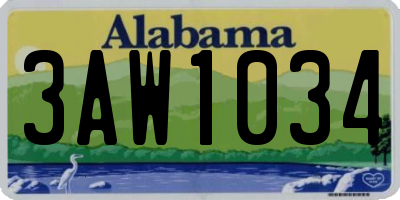 AL license plate 3AW1034