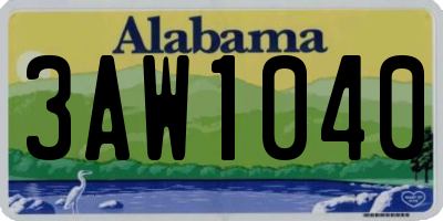 AL license plate 3AW1040