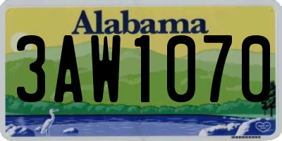 AL license plate 3AW1070
