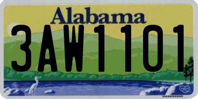 AL license plate 3AW1101