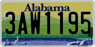 AL license plate 3AW1195