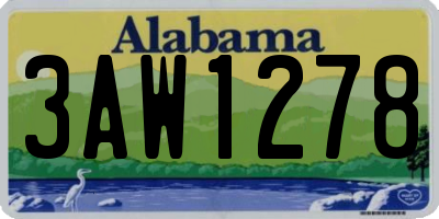 AL license plate 3AW1278
