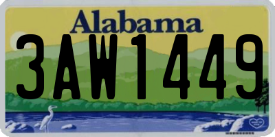 AL license plate 3AW1449