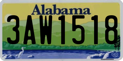AL license plate 3AW1518