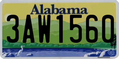 AL license plate 3AW1560