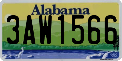 AL license plate 3AW1566