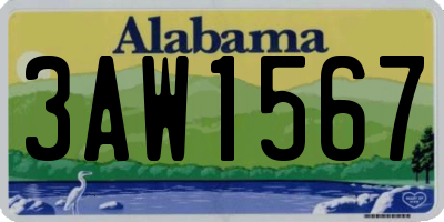 AL license plate 3AW1567
