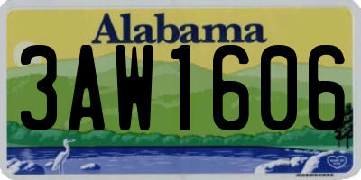 AL license plate 3AW1606