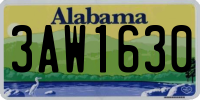 AL license plate 3AW1630