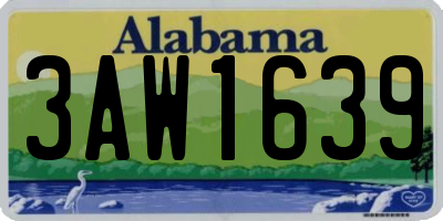 AL license plate 3AW1639