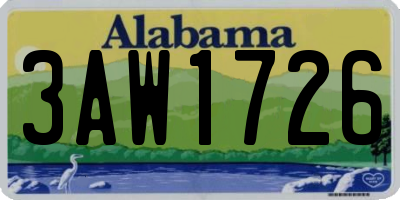 AL license plate 3AW1726