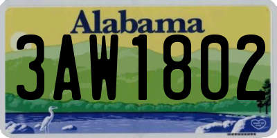 AL license plate 3AW1802