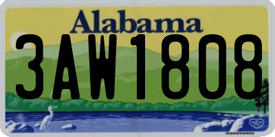 AL license plate 3AW1808