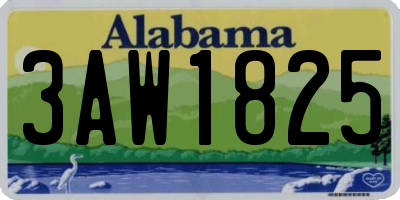 AL license plate 3AW1825
