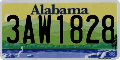 AL license plate 3AW1828