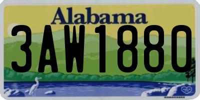 AL license plate 3AW1880