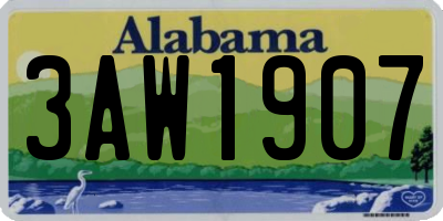 AL license plate 3AW1907