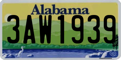 AL license plate 3AW1939