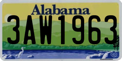 AL license plate 3AW1963