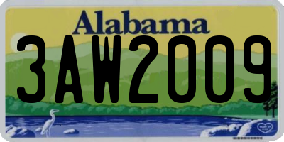 AL license plate 3AW2009