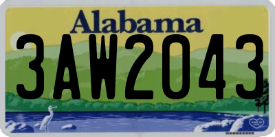 AL license plate 3AW2043