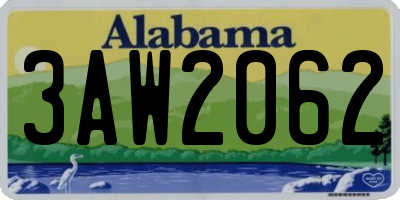 AL license plate 3AW2062