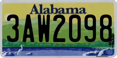 AL license plate 3AW2098