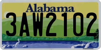 AL license plate 3AW2102