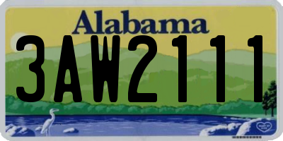 AL license plate 3AW2111