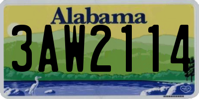 AL license plate 3AW2114