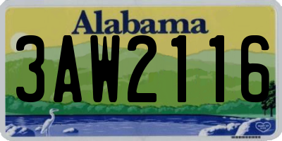 AL license plate 3AW2116