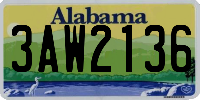 AL license plate 3AW2136